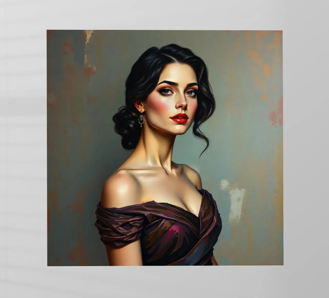 Donna elegante con un abito in stile vintage posa con grazia pellicola backlit da DesignDoodle