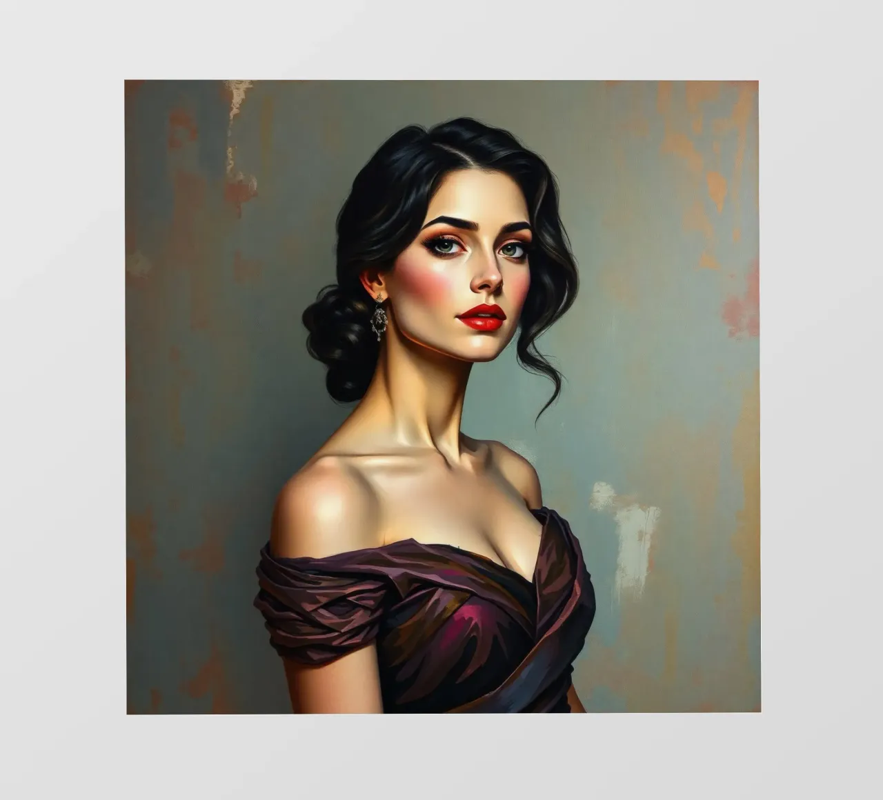 Donna elegante con un abito in stile vintage posa con grazia pellicola backlit da DesignDoodle