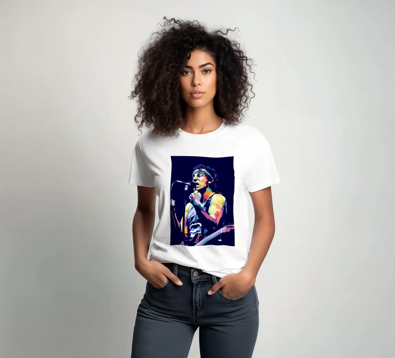 Bruce Springsteen in stile WPAP t-shirt da Alkahfsmart