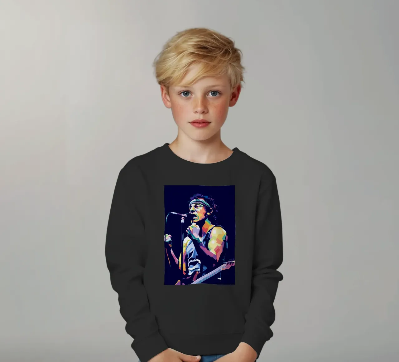 Bruce Springsteen in stile WPAP felpa bambino da Alkahfsmart