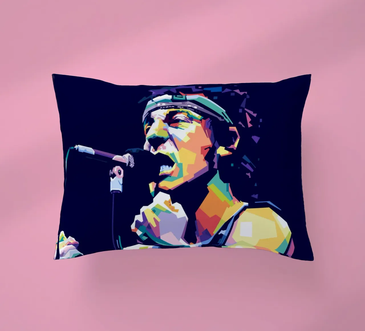 Bruce Springsteen in stile WPAP cuscino da Alkahfsmart