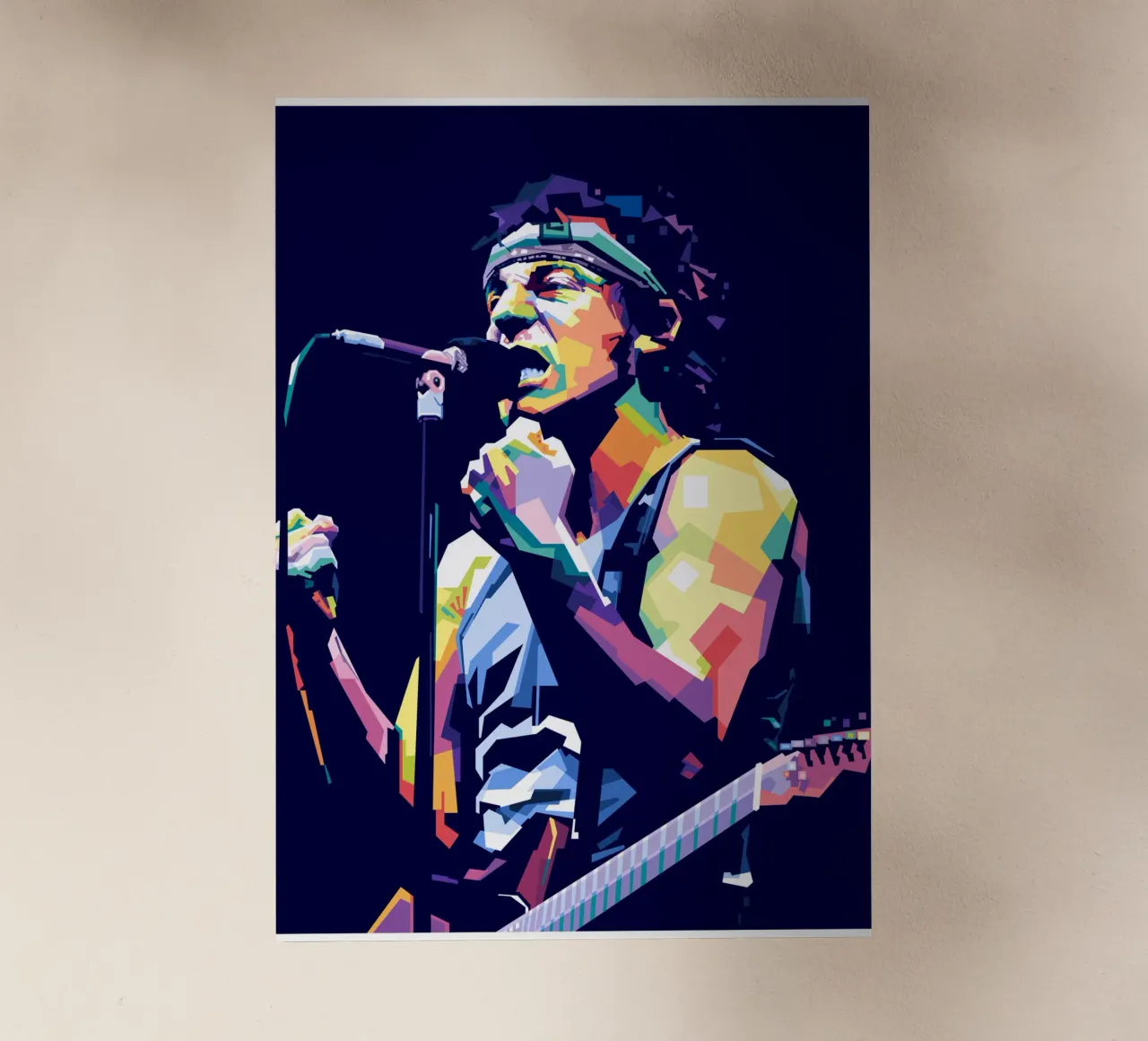 Bruce Springsteen in stile WPAP pellicola backlit da Alkahfsmart