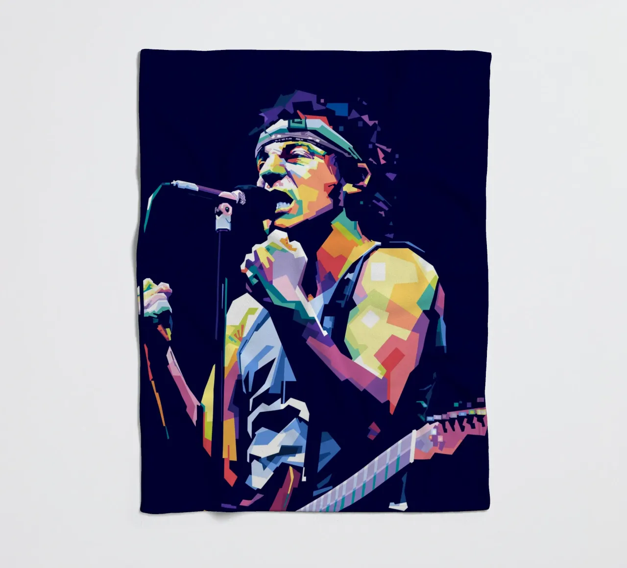 Bruce Springsteen in stile WPAP coperta in pile da Alkahfsmart