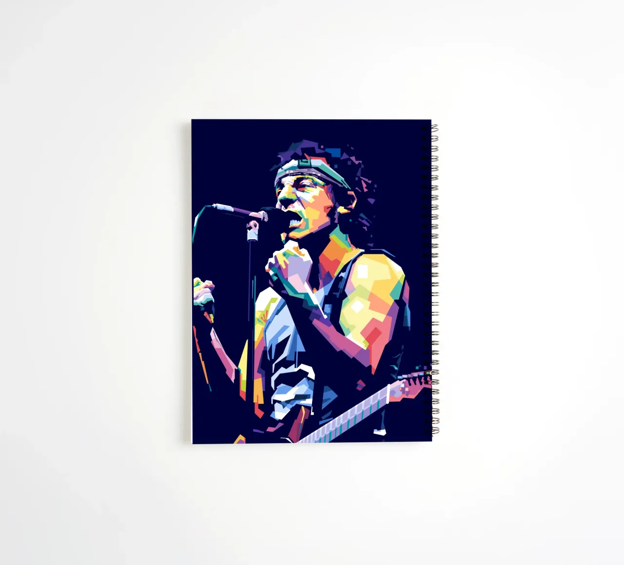 Bruce Springsteen in WPAP style spiral notebook by Alkahfsmart