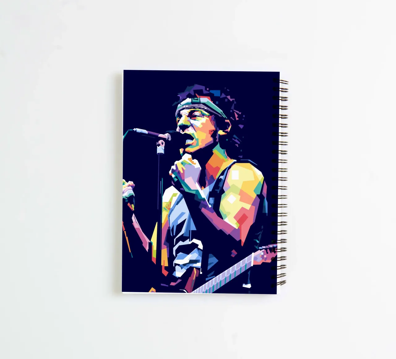 Bruce Springsteen in WPAP style spiral notebook by Alkahfsmart