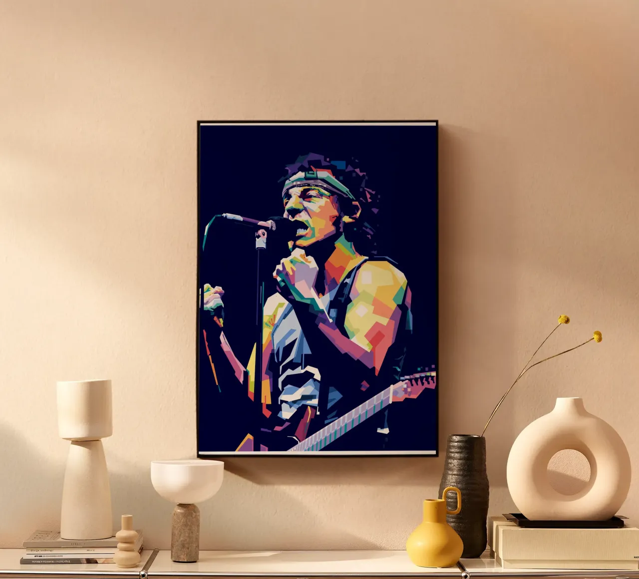 Bruce Springsteen in stile WPAP plexiglass da Alkahfsmart