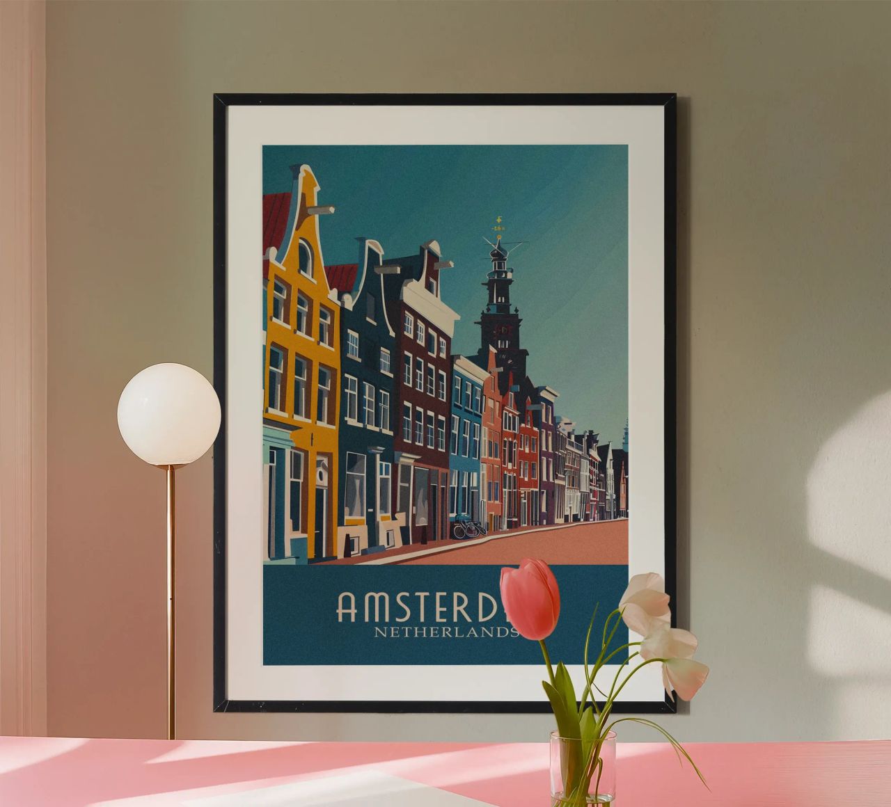 Amsterdam city Netherlands poster van Travelstudio