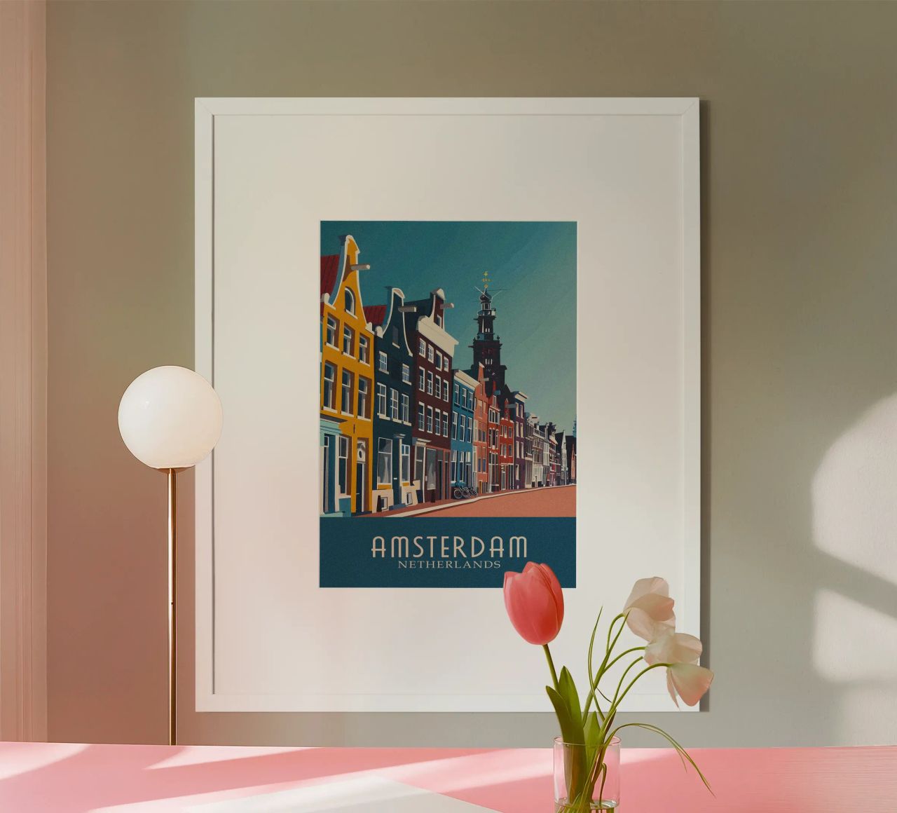 Amsterdam city Netherlands poster van Travelstudio