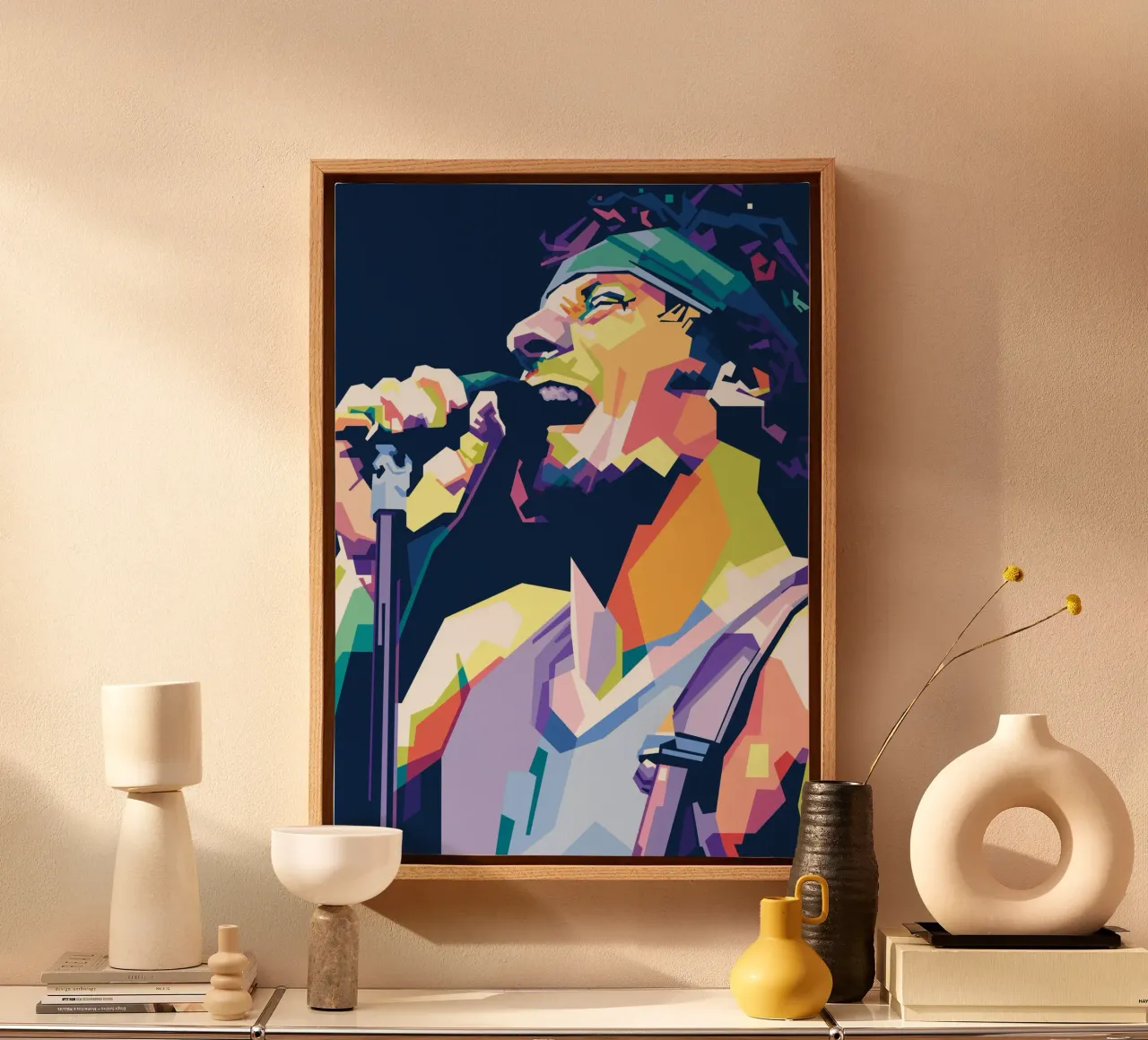 Bruce Springsteen WPAP tela con Cornice a cassetta da Alkahfsmart
