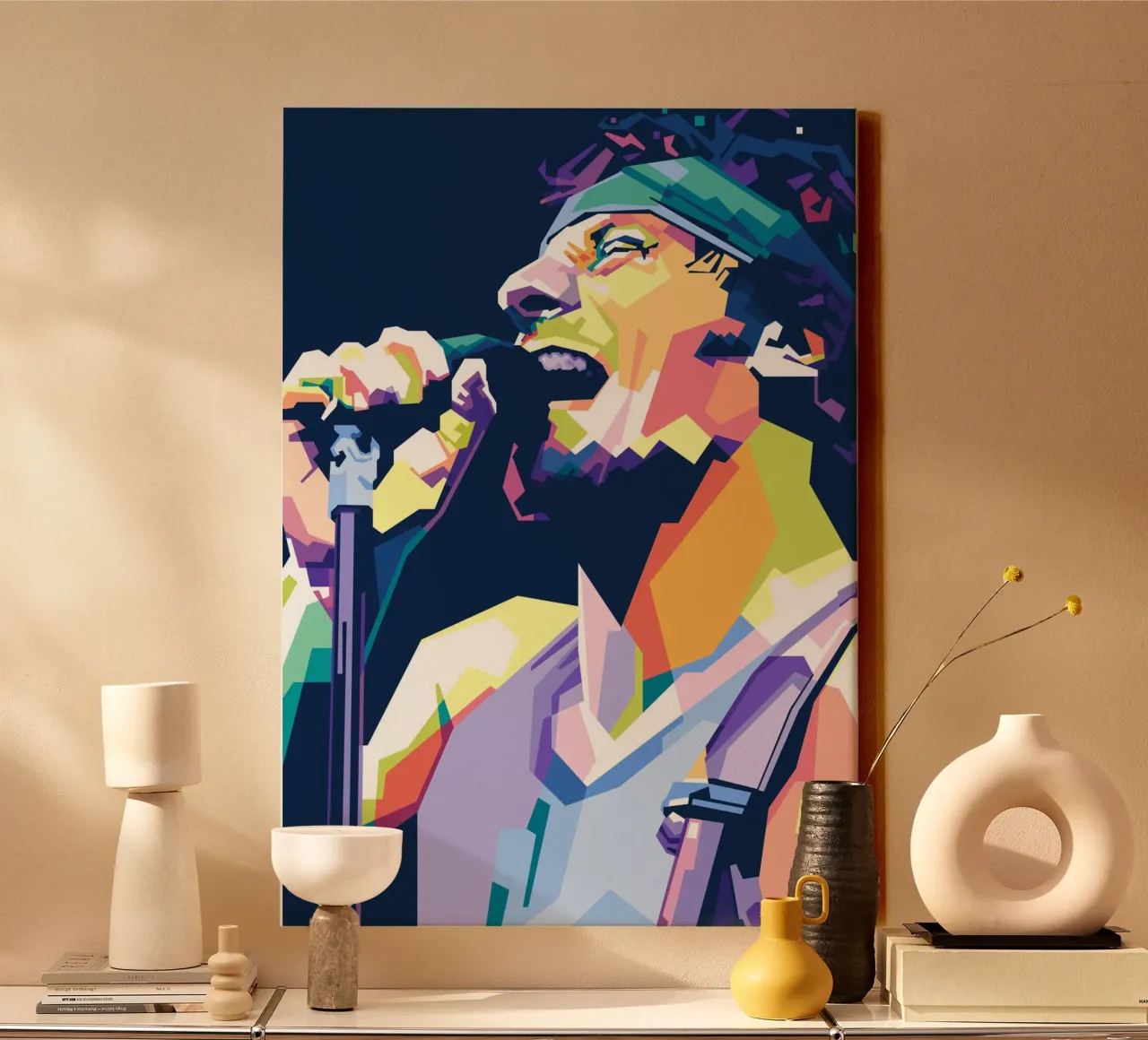 Bruce Springsteen WPAP tela con Cornice a cassetta da Alkahfsmart