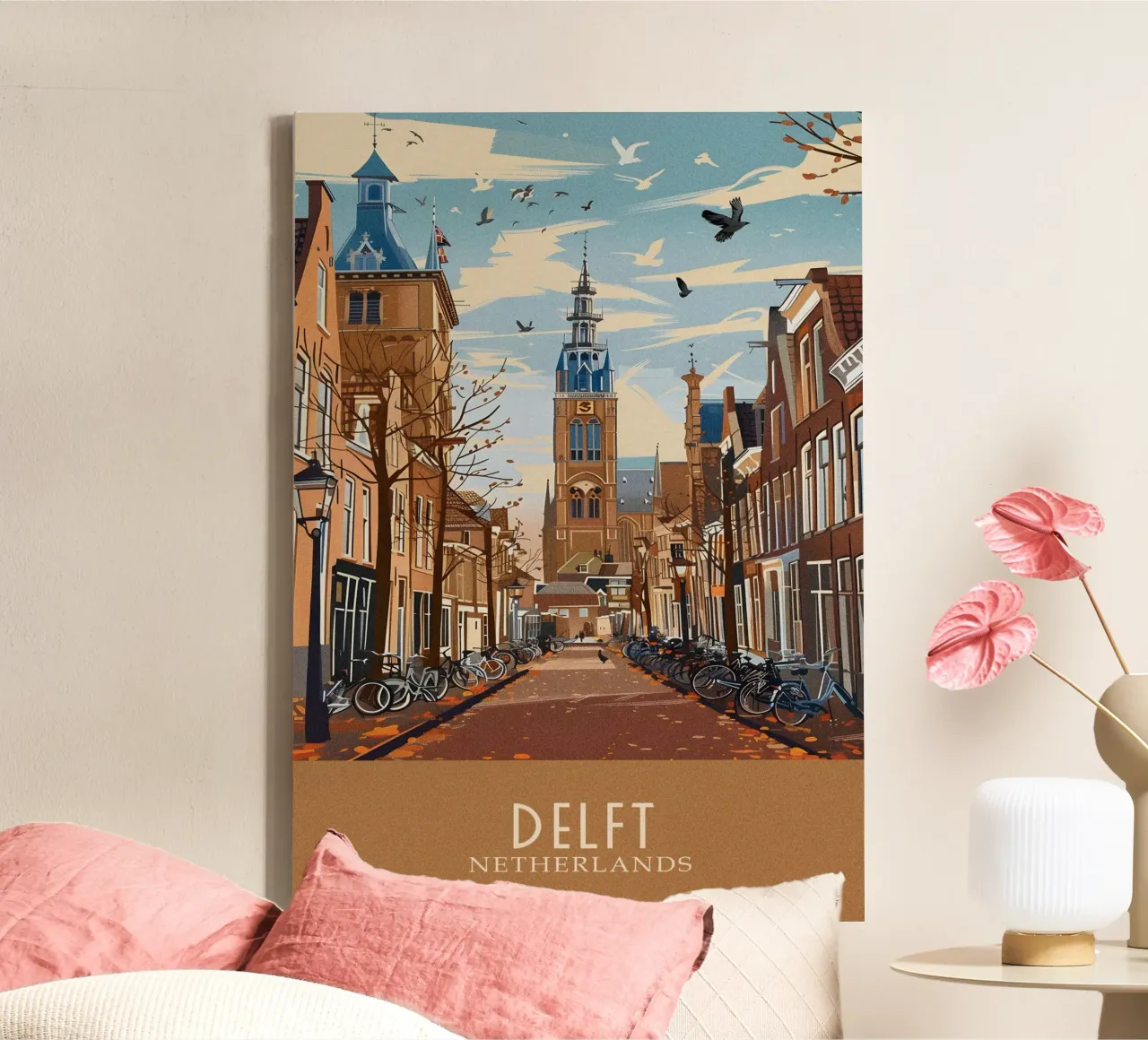 Delft city Netherlands tela con Cornice a cassetta da Travelstudio
