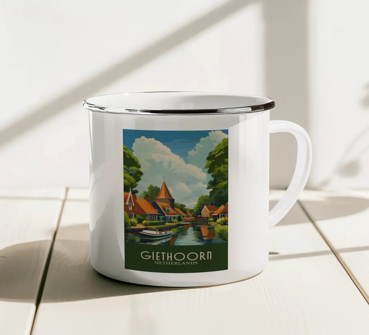 Giethoorn city Netherlands tazza in smalto da Travelstudio