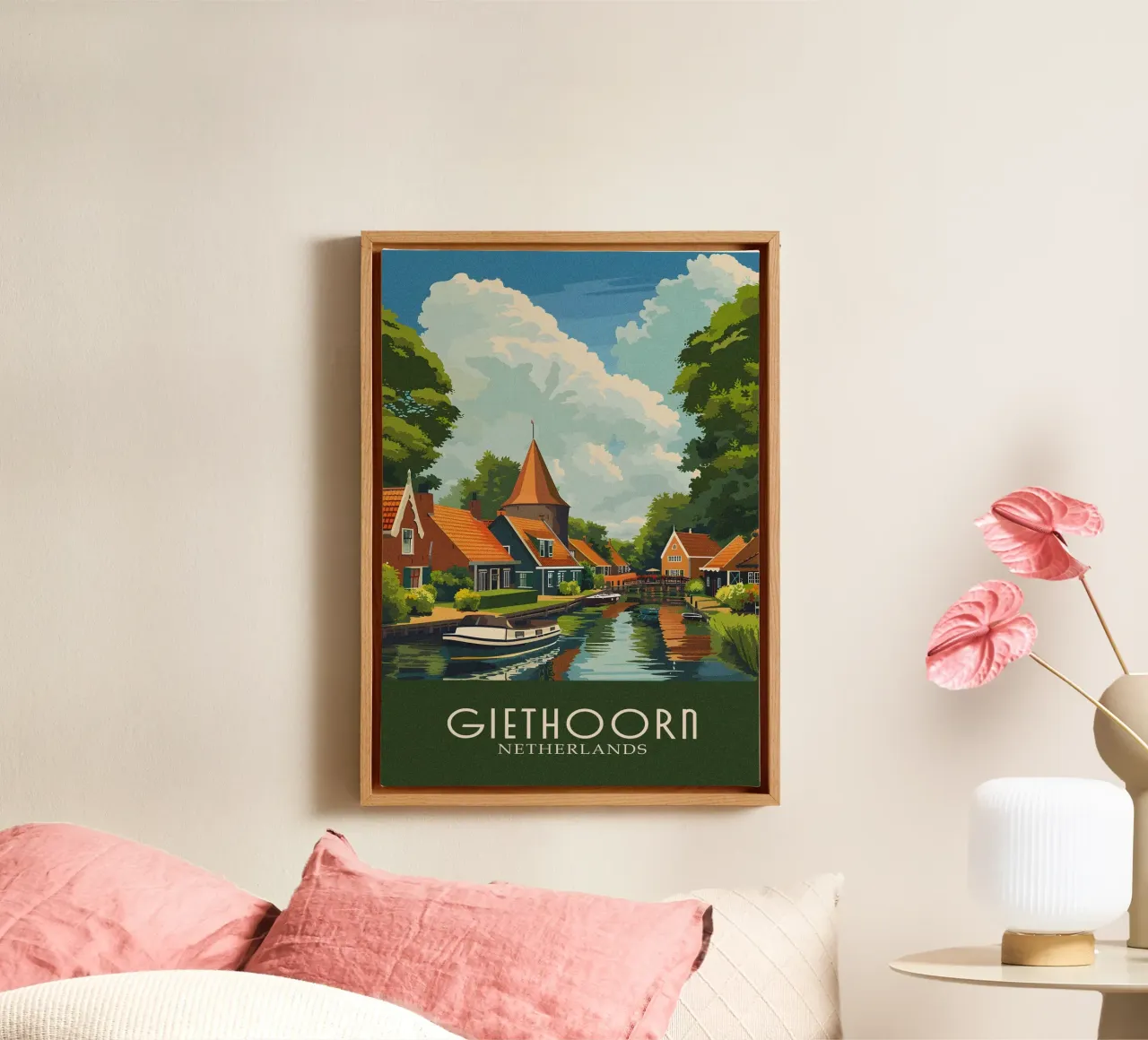 Giethoorn city Netherlands tela con Cornice a cassetta da Travelstudio