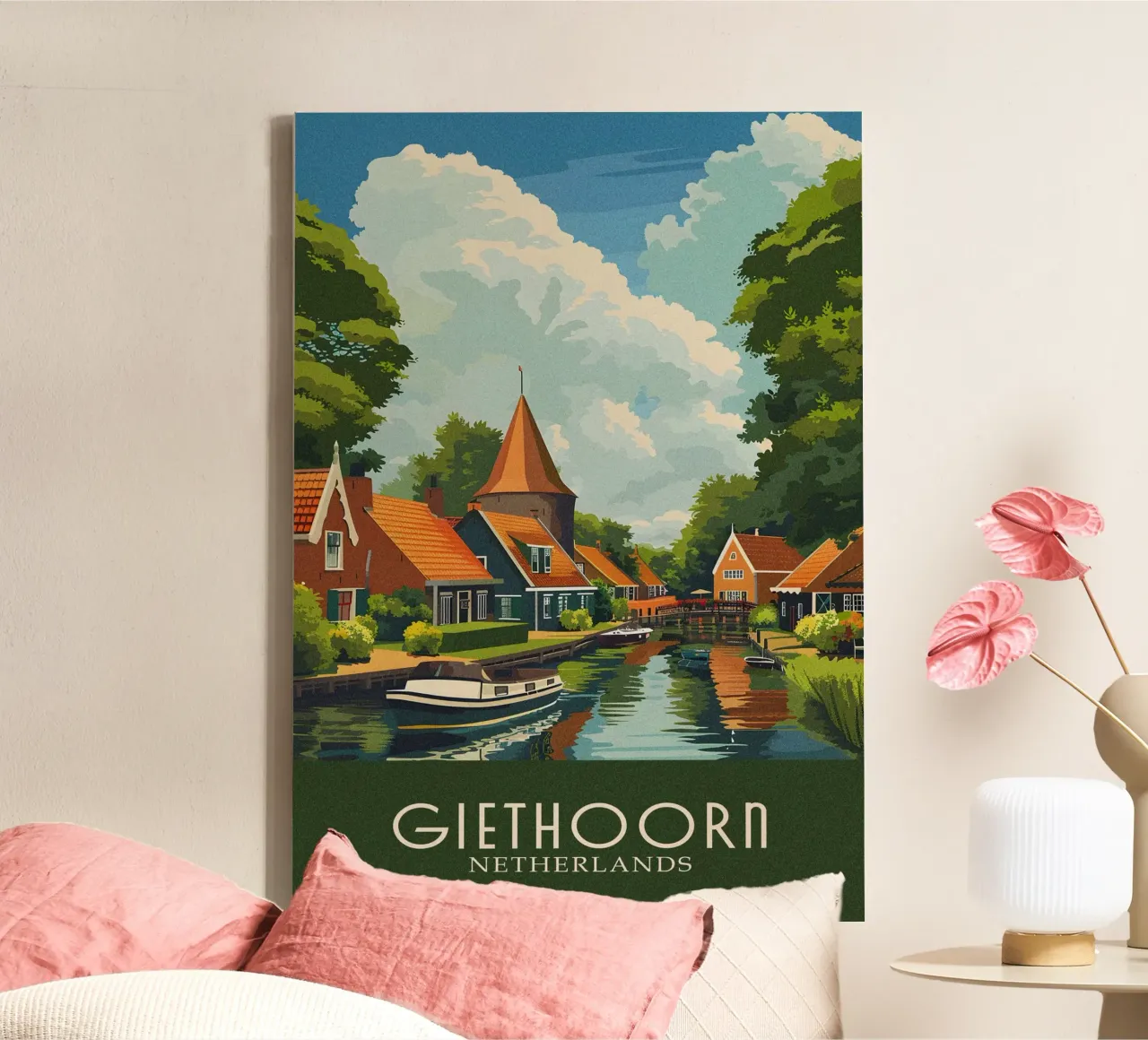Giethoorn city Netherlands tela con Cornice a cassetta da Travelstudio