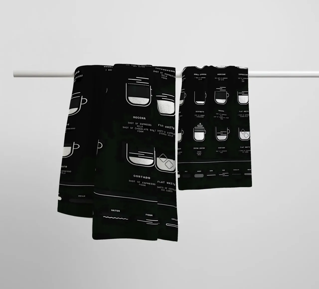 der Kaffeeführer in Schwarz Handtuch von Eames