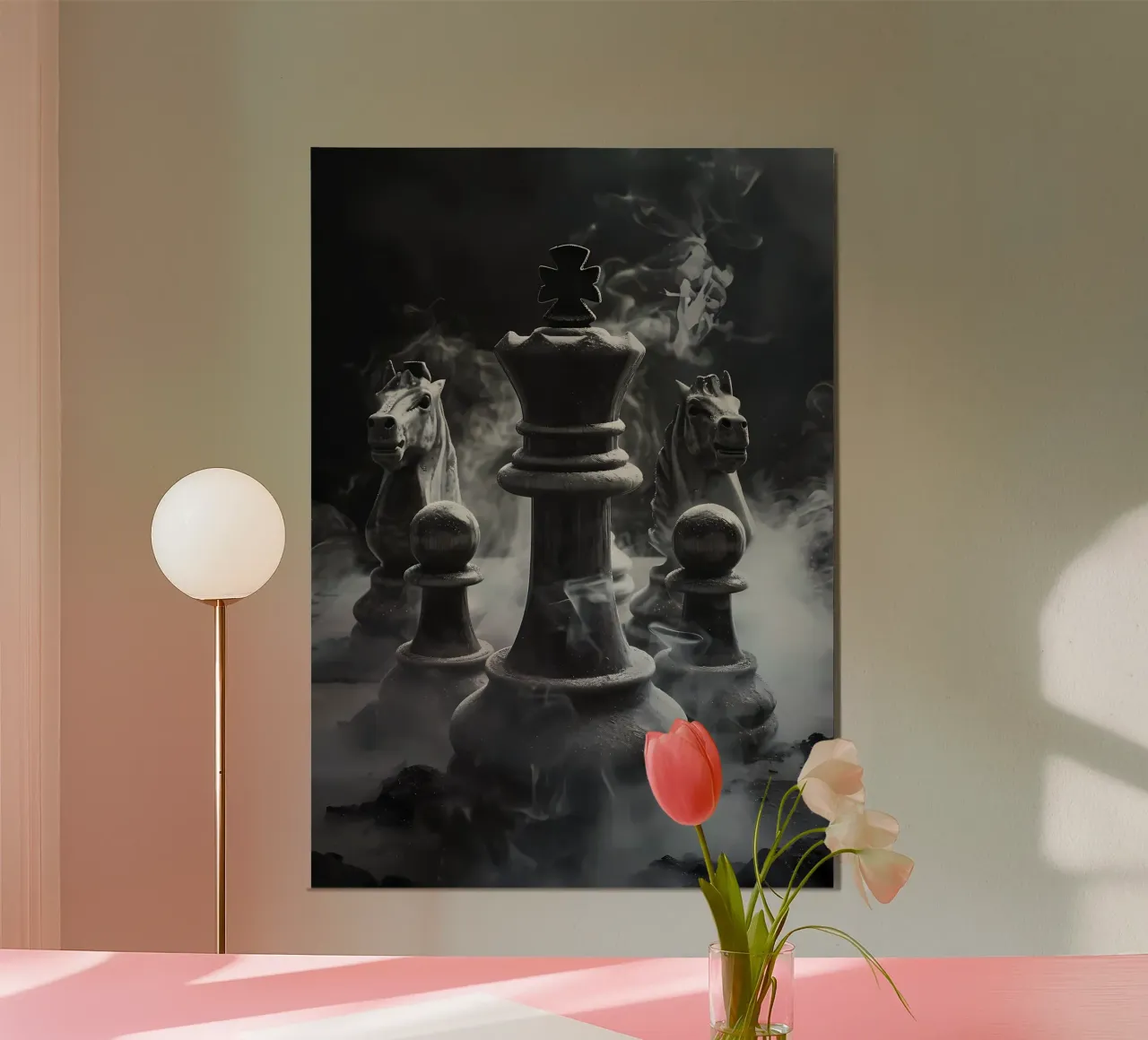 Difesa Siciliana Scacchi poster con telaio in alluminio da Stylianos