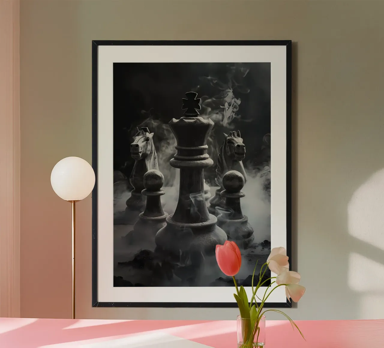 Difesa Siciliana Scacchi poster con telaio in alluminio da Stylianos