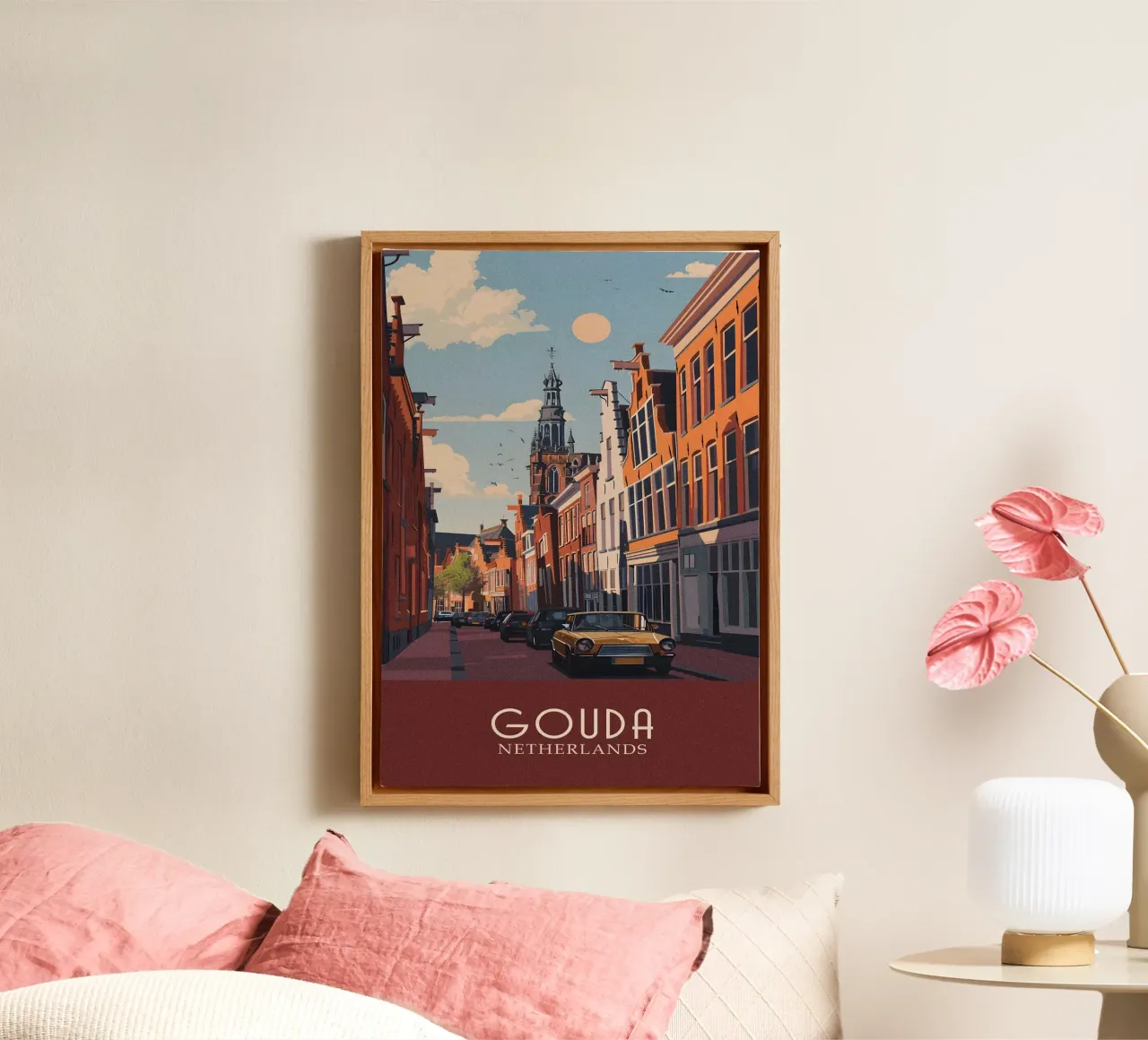 Gouda city Netherlands tela con Cornice a cassetta da Travelstudio