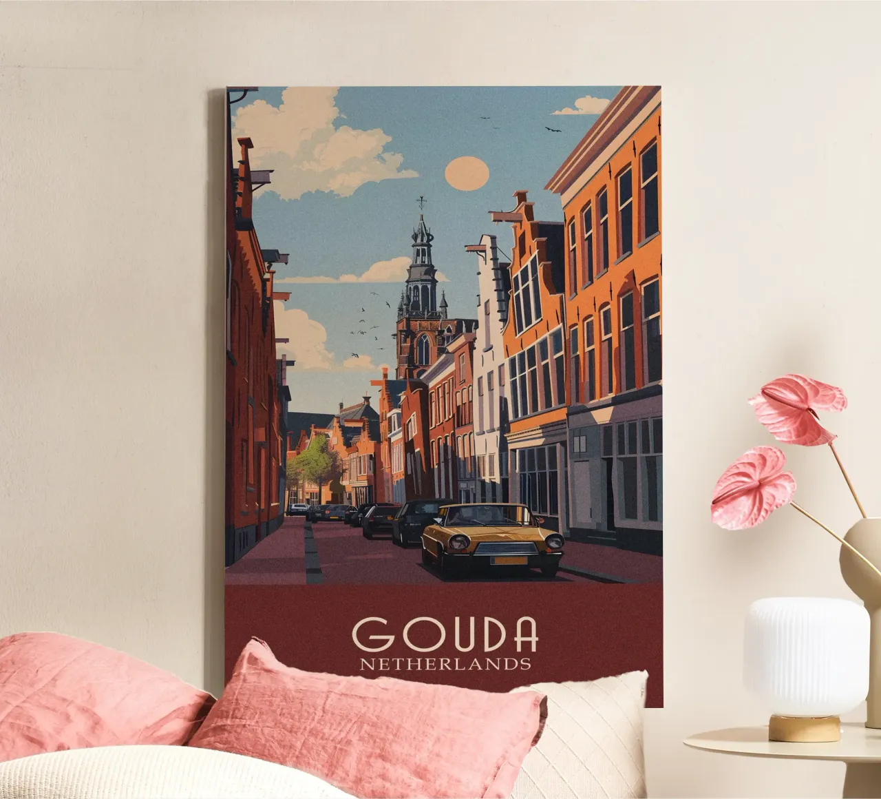Gouda city Netherlands tela con Cornice a cassetta da Travelstudio