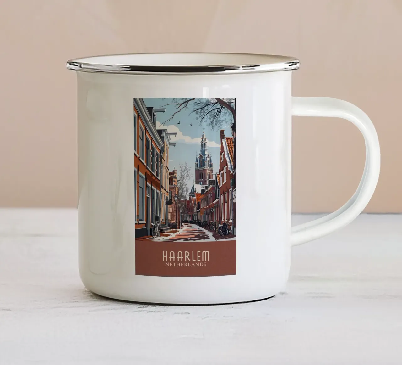 Haarlem city Netherlands tazza in smalto da Travelstudio