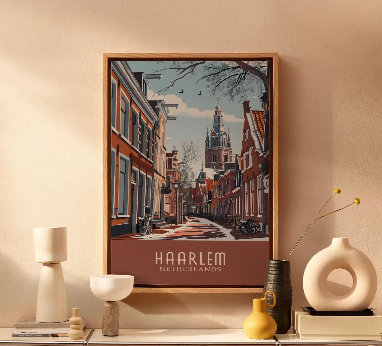 Haarlem city Netherlands tela con Cornice a cassetta da Travelstudio