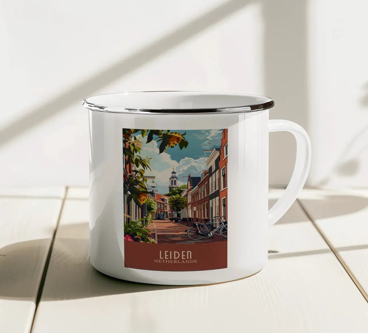 Leiden city Netherlands tazza in smalto da Travelstudio