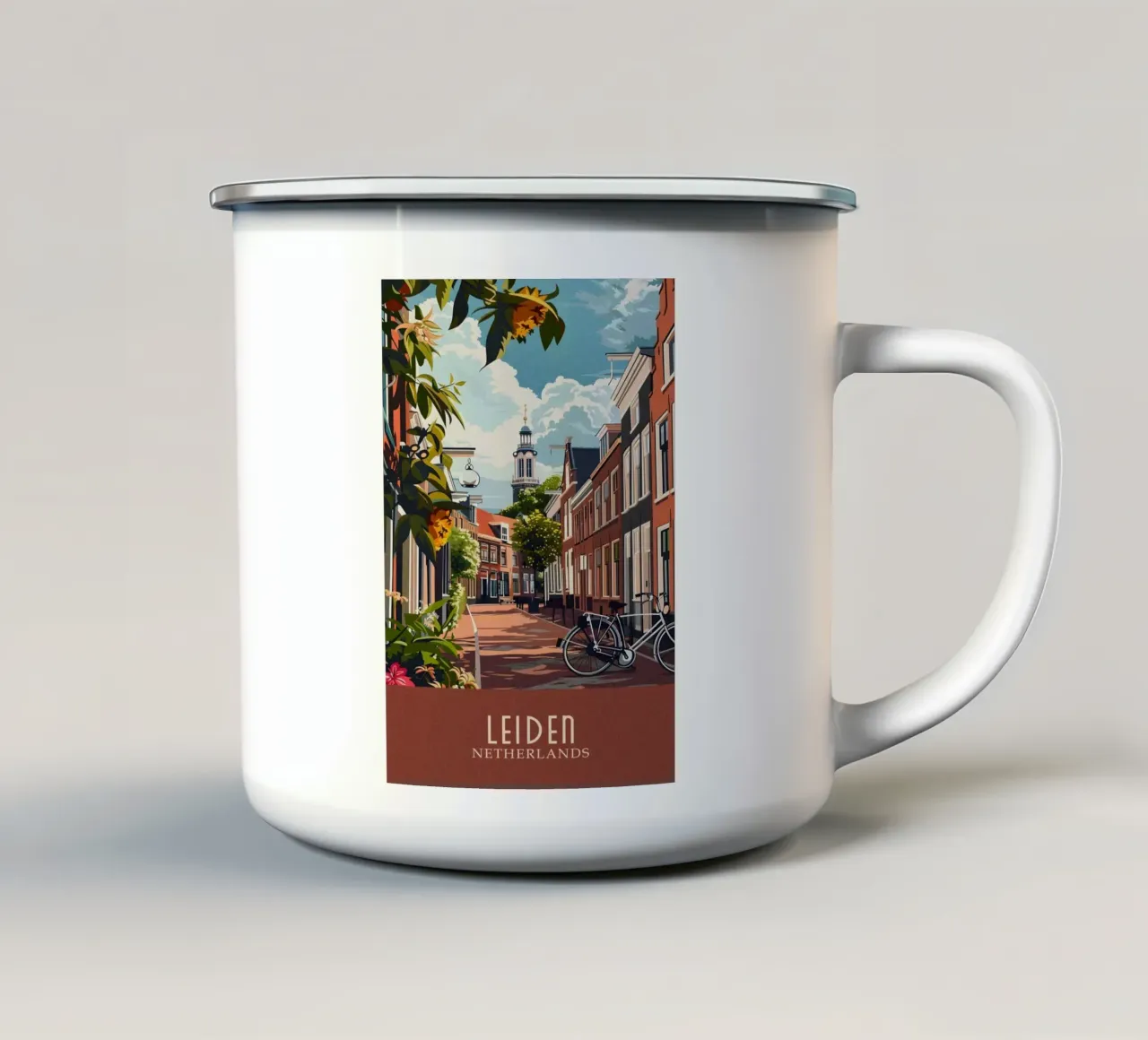 Leiden city Netherlands tazza in smalto da Travelstudio