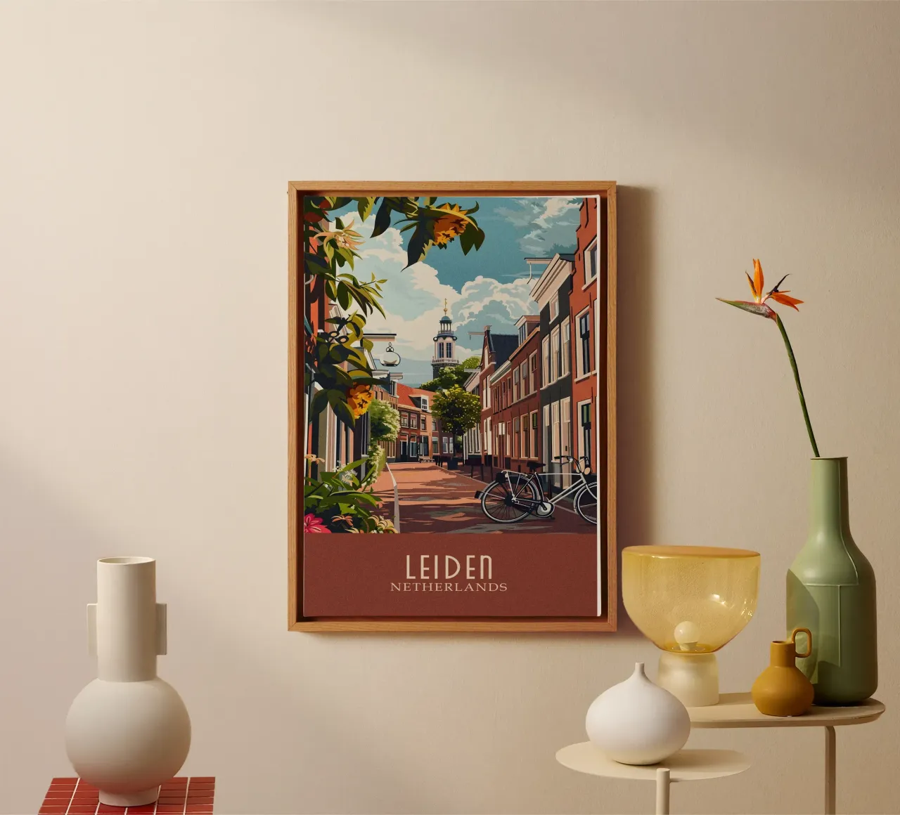 Leiden city Netherlands tela con Cornice a cassetta da Travelstudio
