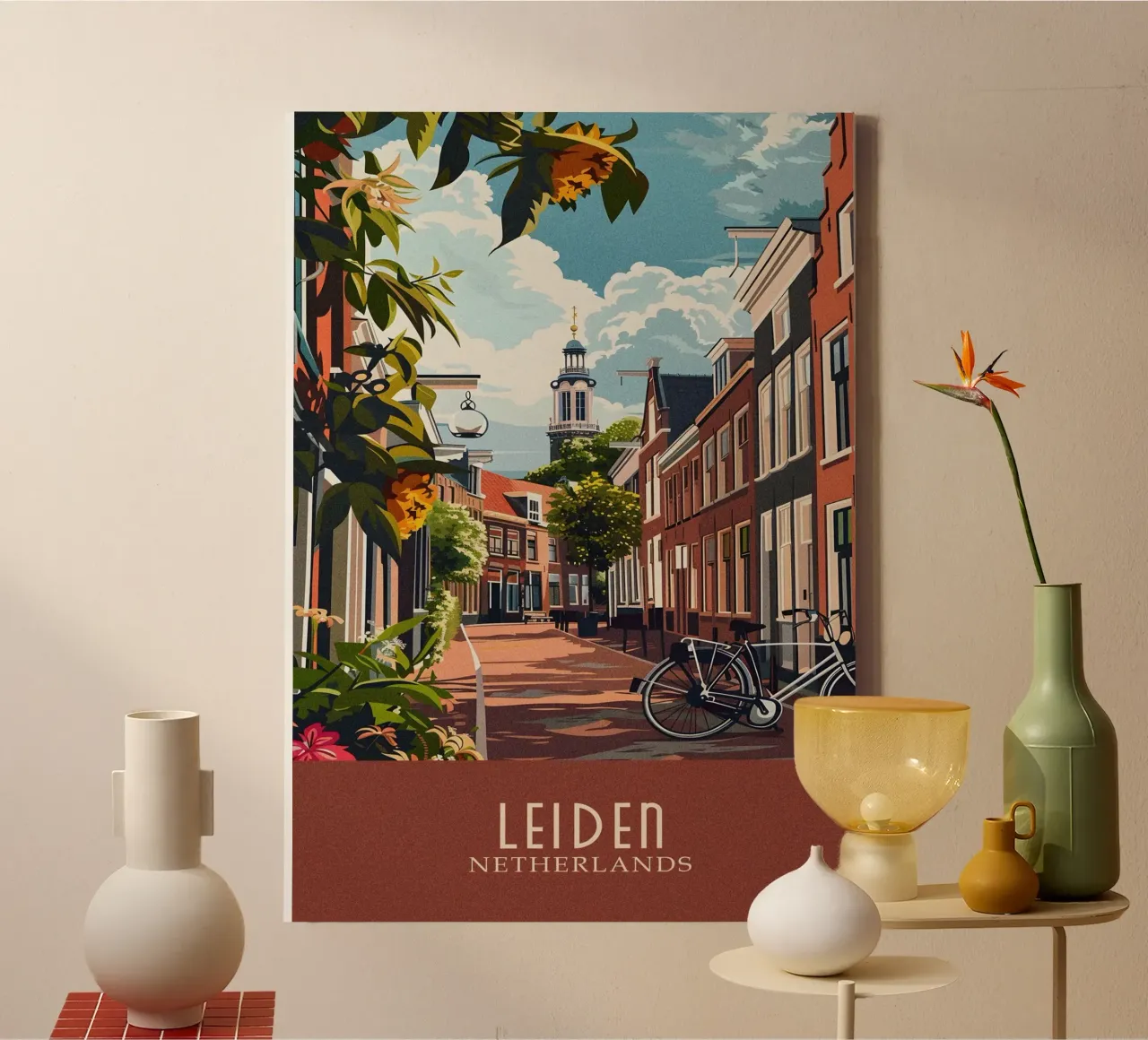 Leiden city Netherlands tela con Cornice a cassetta da Travelstudio
