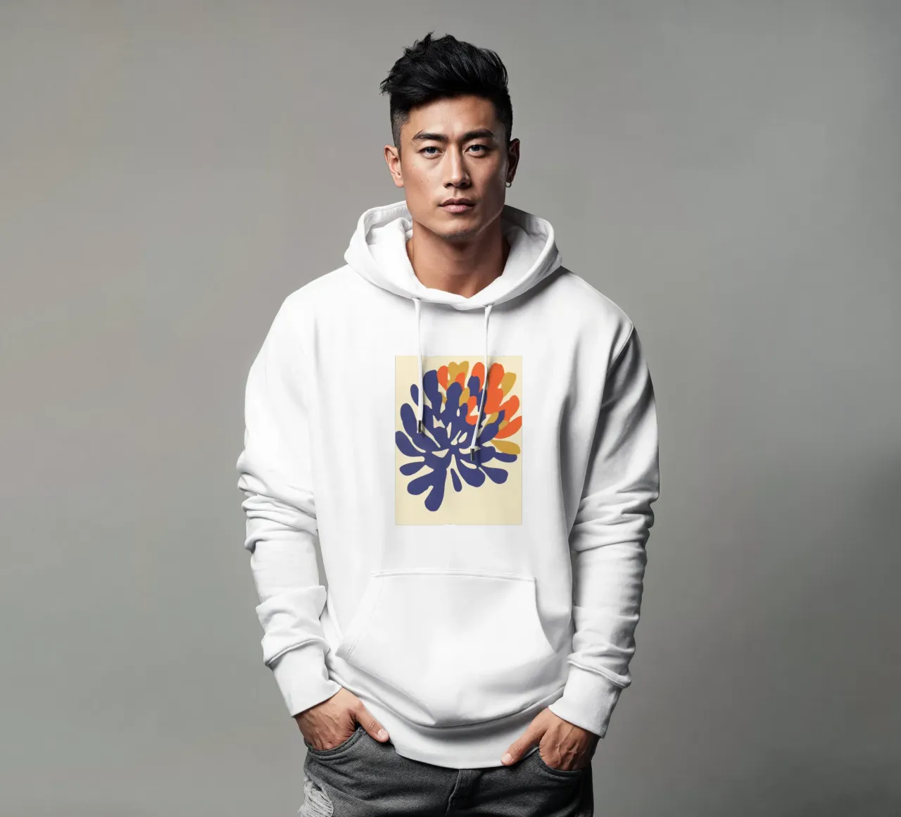 Floreale chic e minimalista felpa con cappuccio da Carinaprint