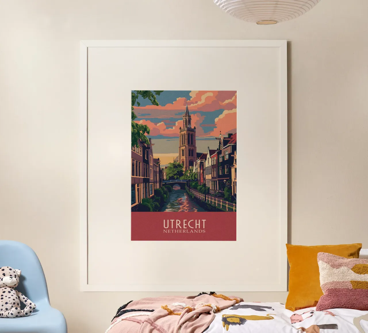 Utrecht city Netherlands poster con telaio in alluminio da Travelstudio