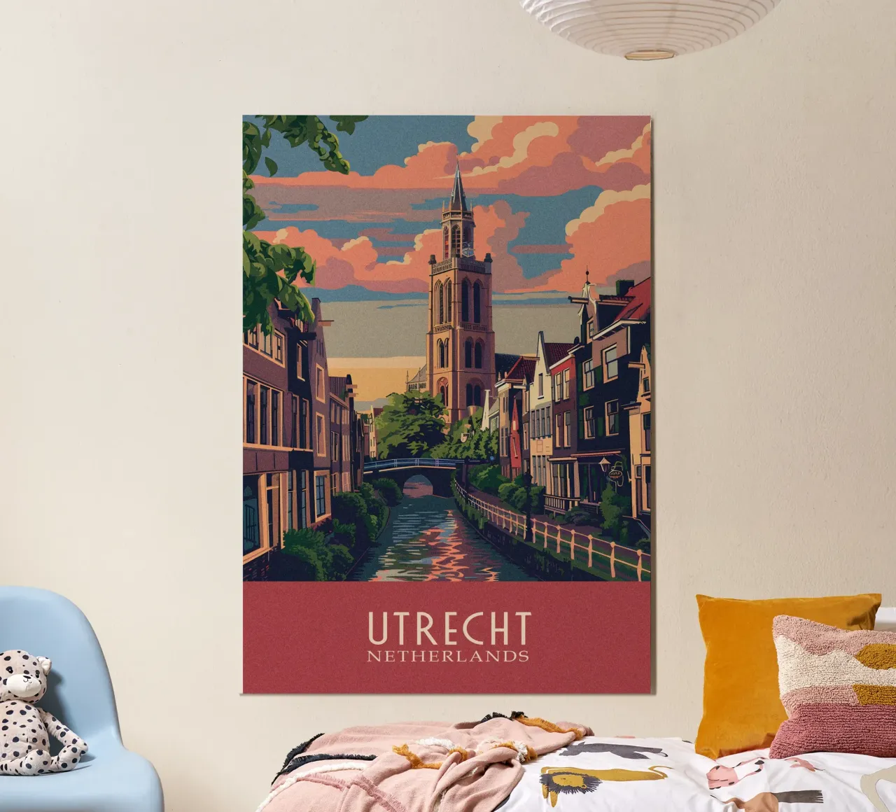 Utrecht city Netherlands poster con telaio in alluminio da Travelstudio