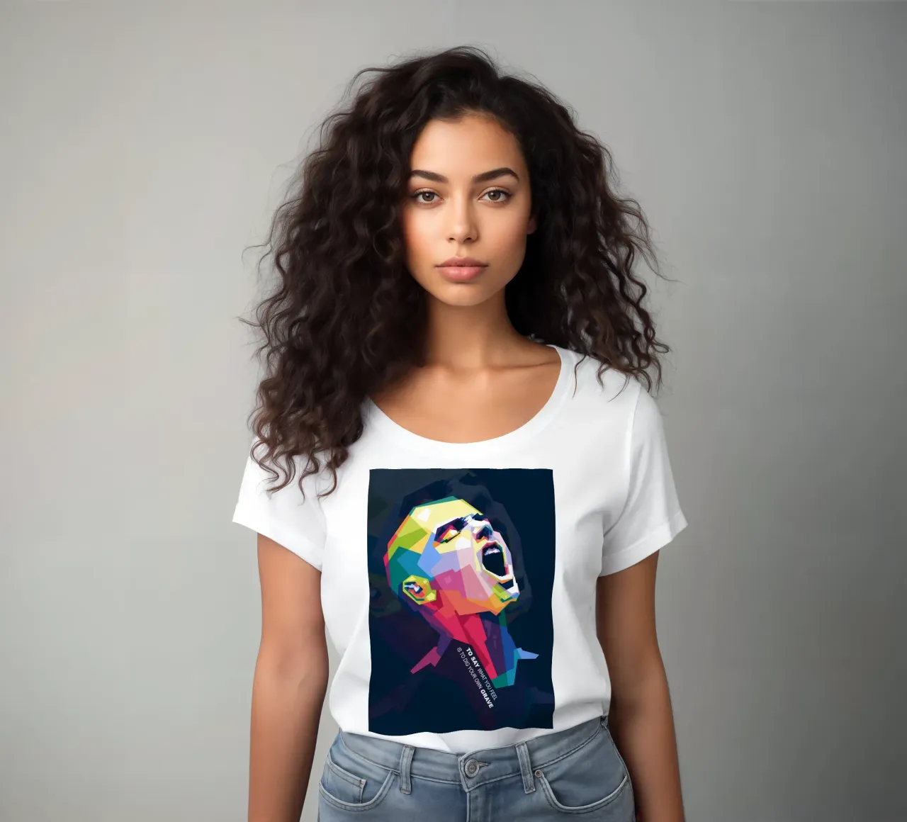 Sinead O' Connor in stile WPAP t-shirt da donna da Alkahfsmart
