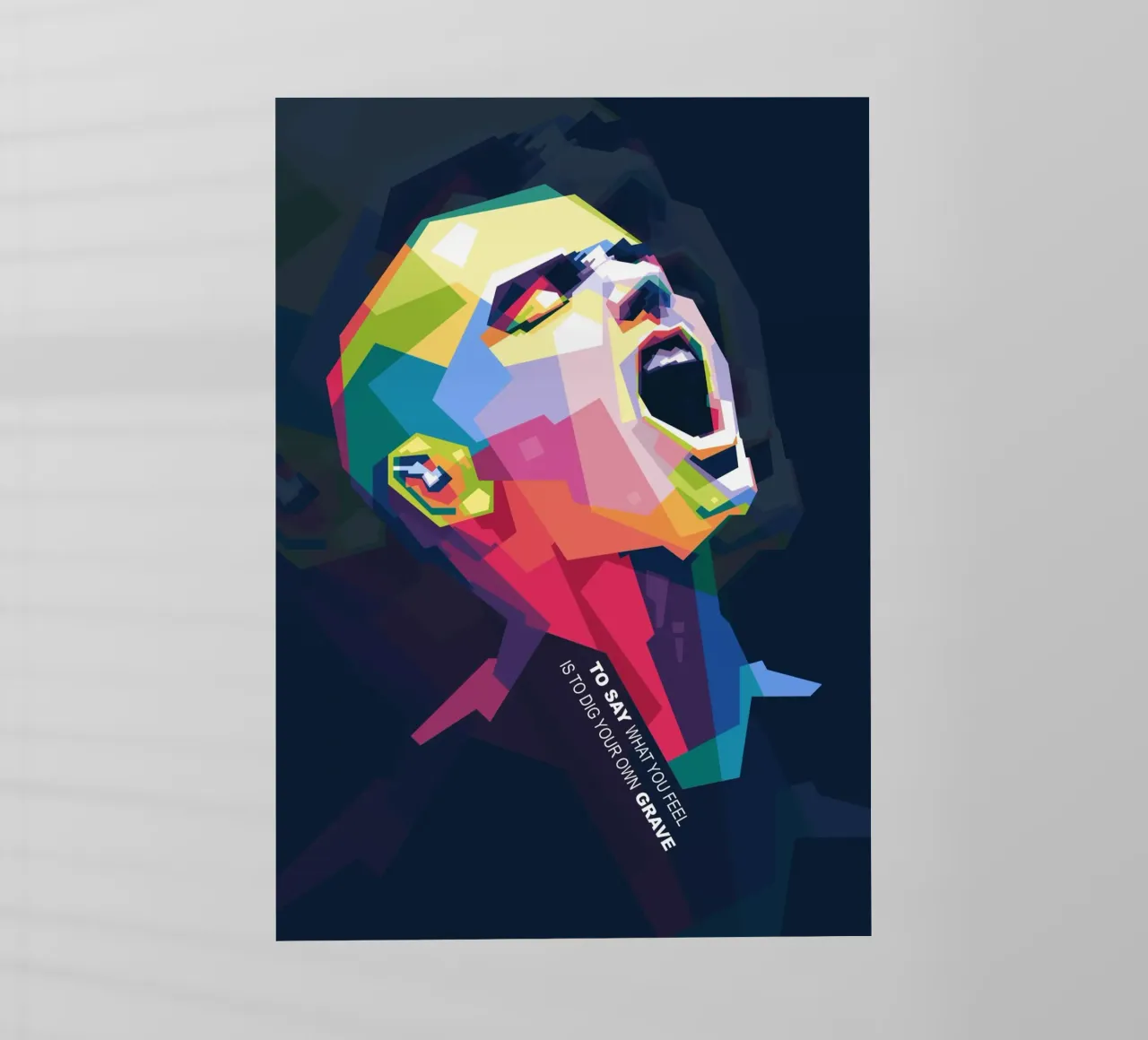 Sinead O' Connor in stile WPAP pellicola backlit da Alkahfsmart