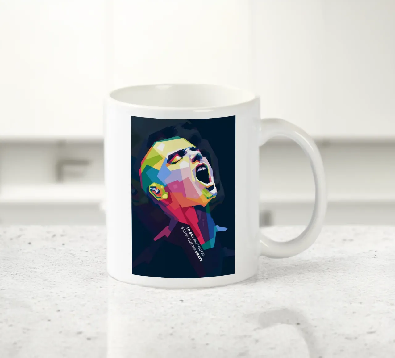 Sinead O' Connor in stile WPAP tazza in ceramica da Alkahfsmart