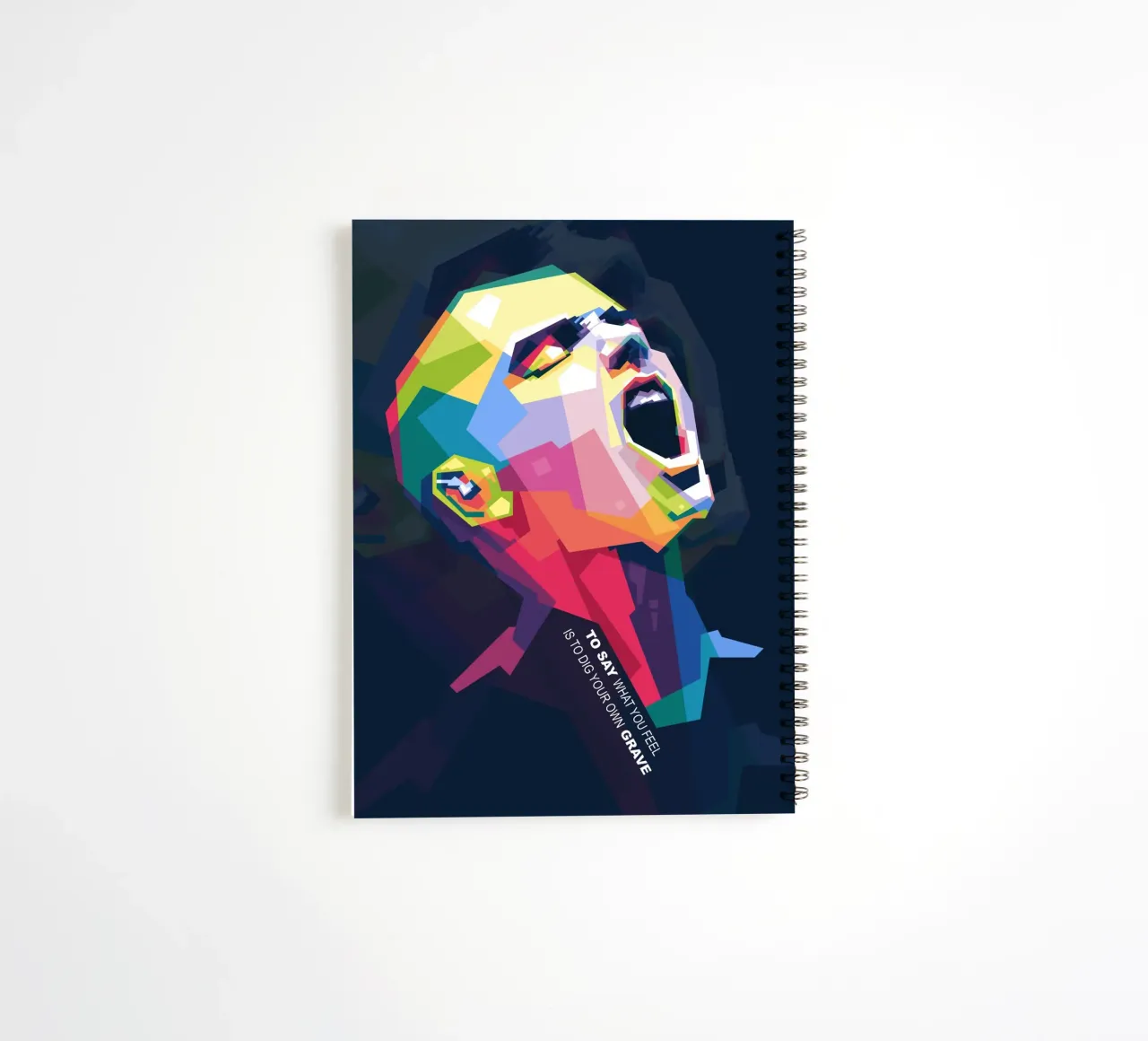 Sinead O' Connor in WPAP style spiral notebook by Alkahfsmart