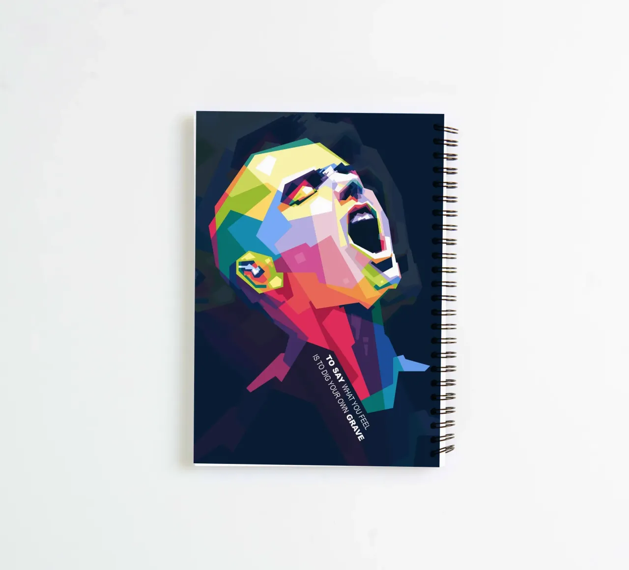 Sinead O' Connor in WPAP style spiral notebook by Alkahfsmart