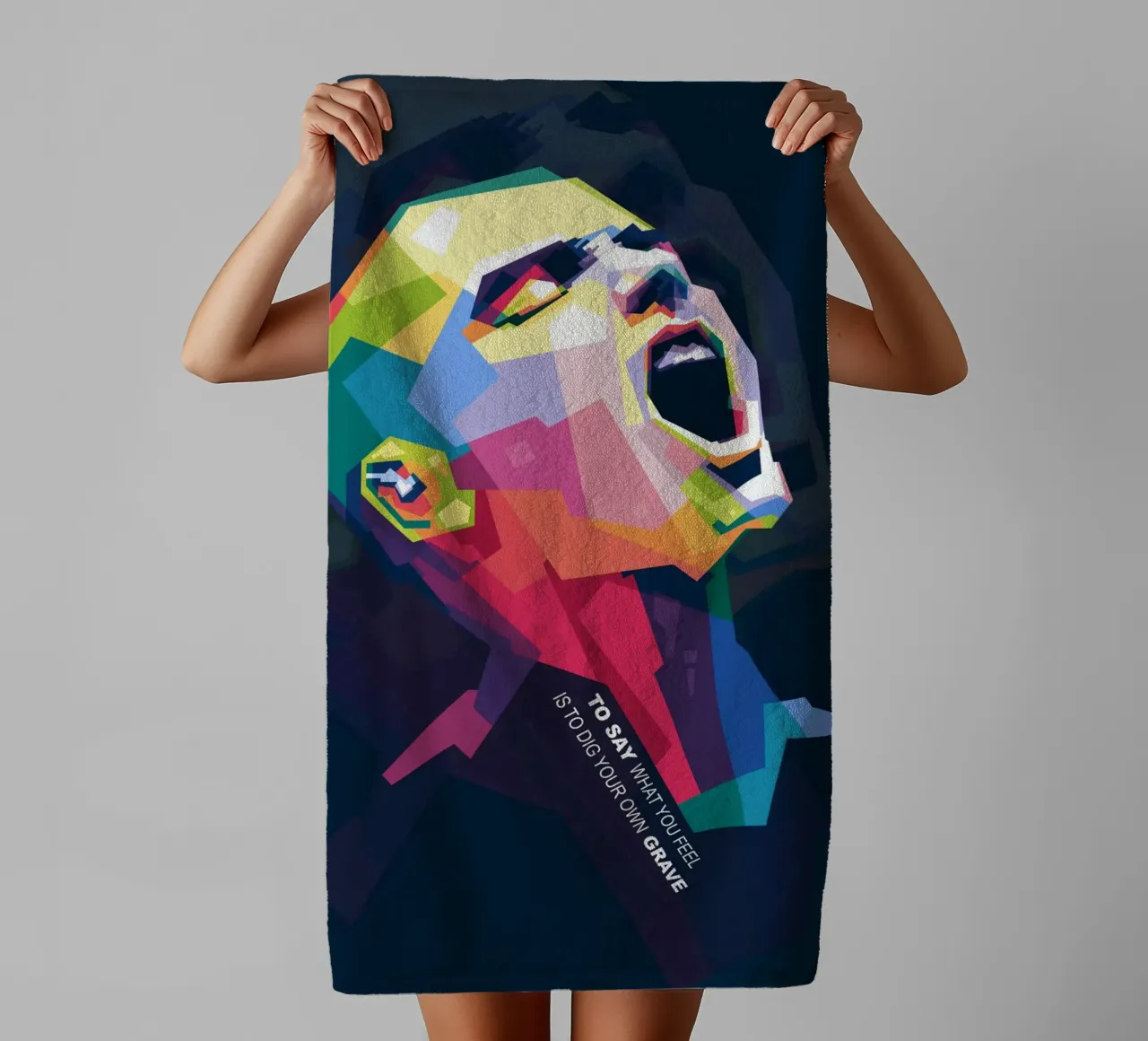 Sinead O' Connor in stile WPAP asciugamano da bagno da Alkahfsmart
