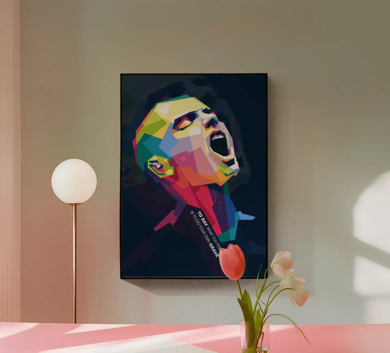 Sinead O' Connor in stile WPAP plexiglass da Alkahfsmart