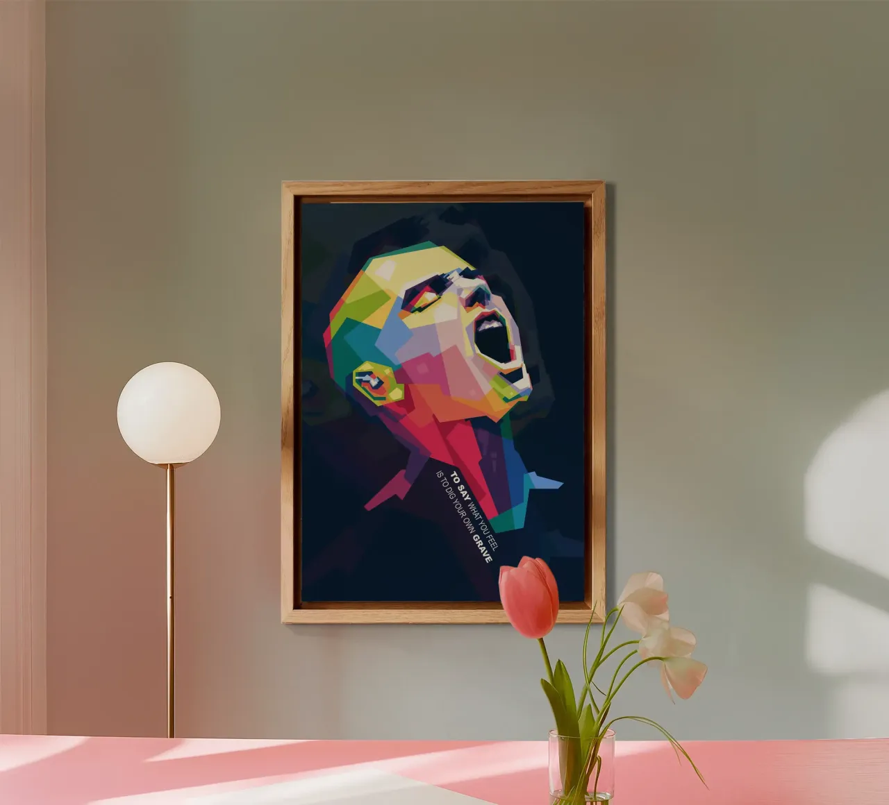 Sinead O' Connor in stile WPAP alluminio dibond da Alkahfsmart