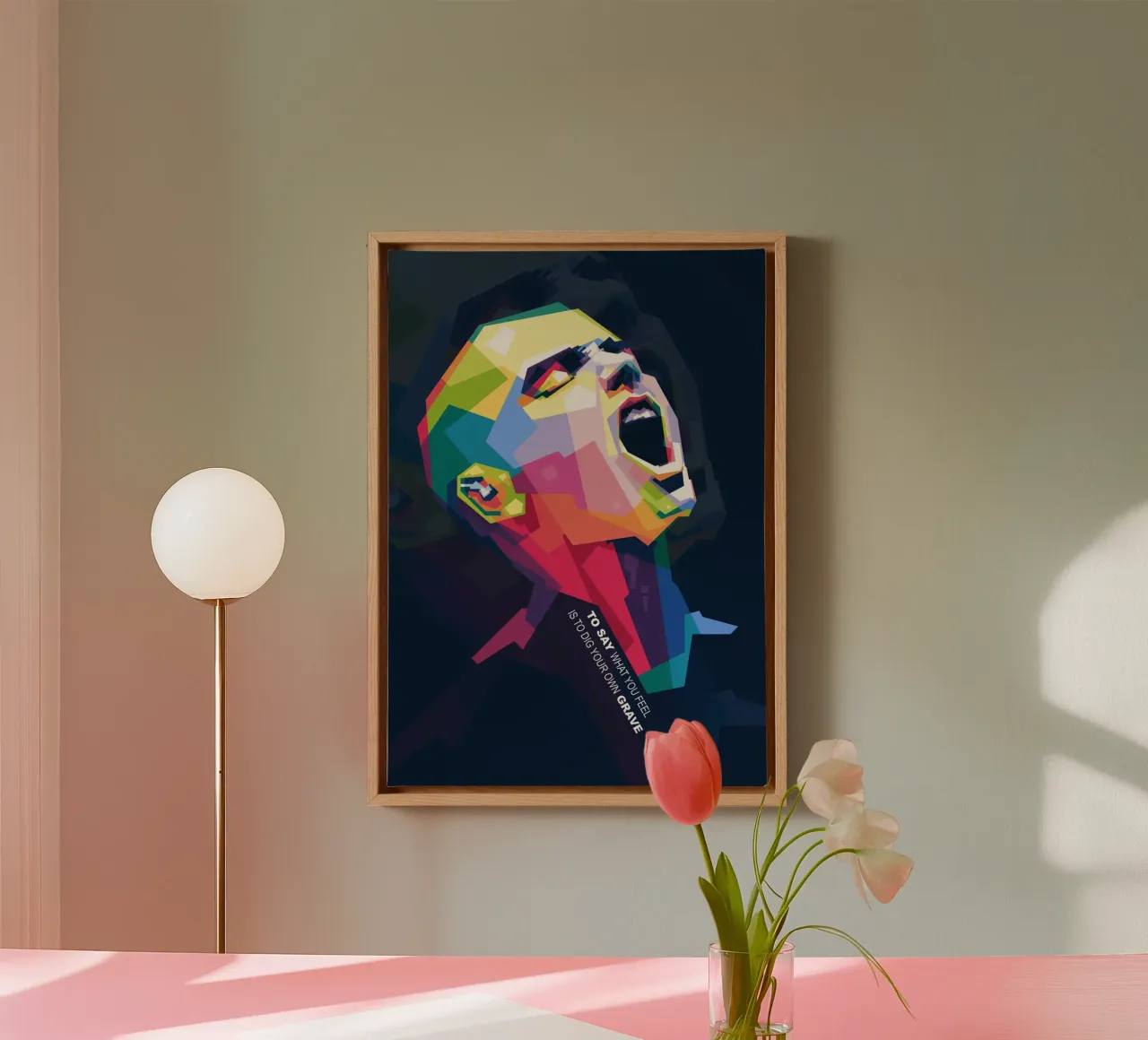 Sinead O' Connor in WPAP style canvas by Alkahfsmart