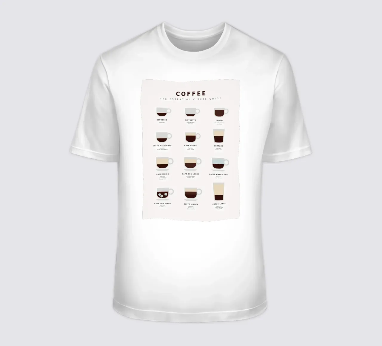 white coffee guide poster t-shirt by Eames