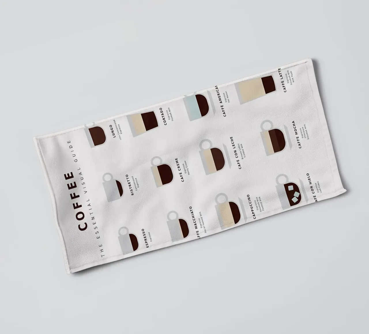 Weißer Kaffeeführer Poster Handtuch von Eames