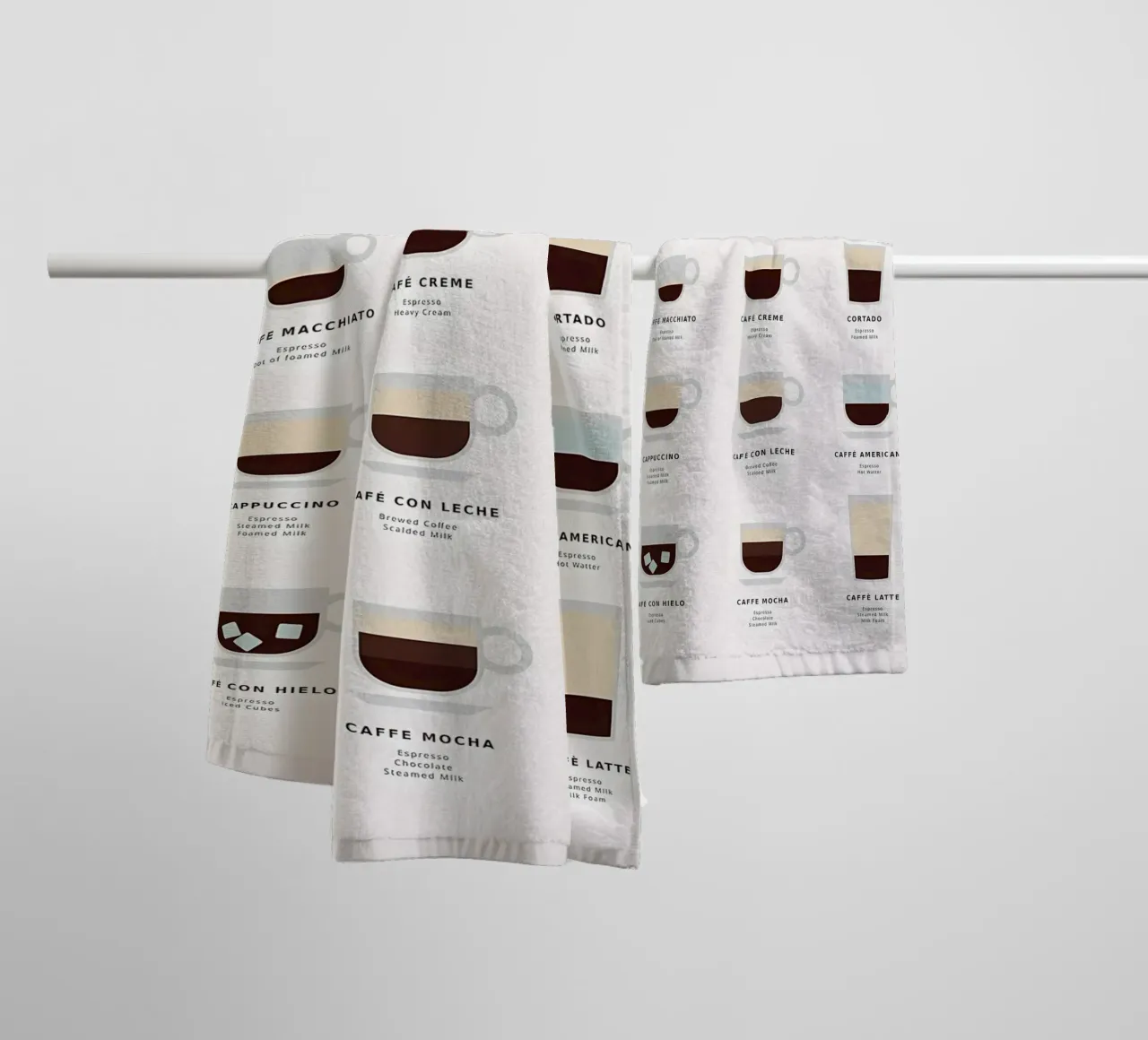 Weißer Kaffeeführer Poster Handtuch von Eames