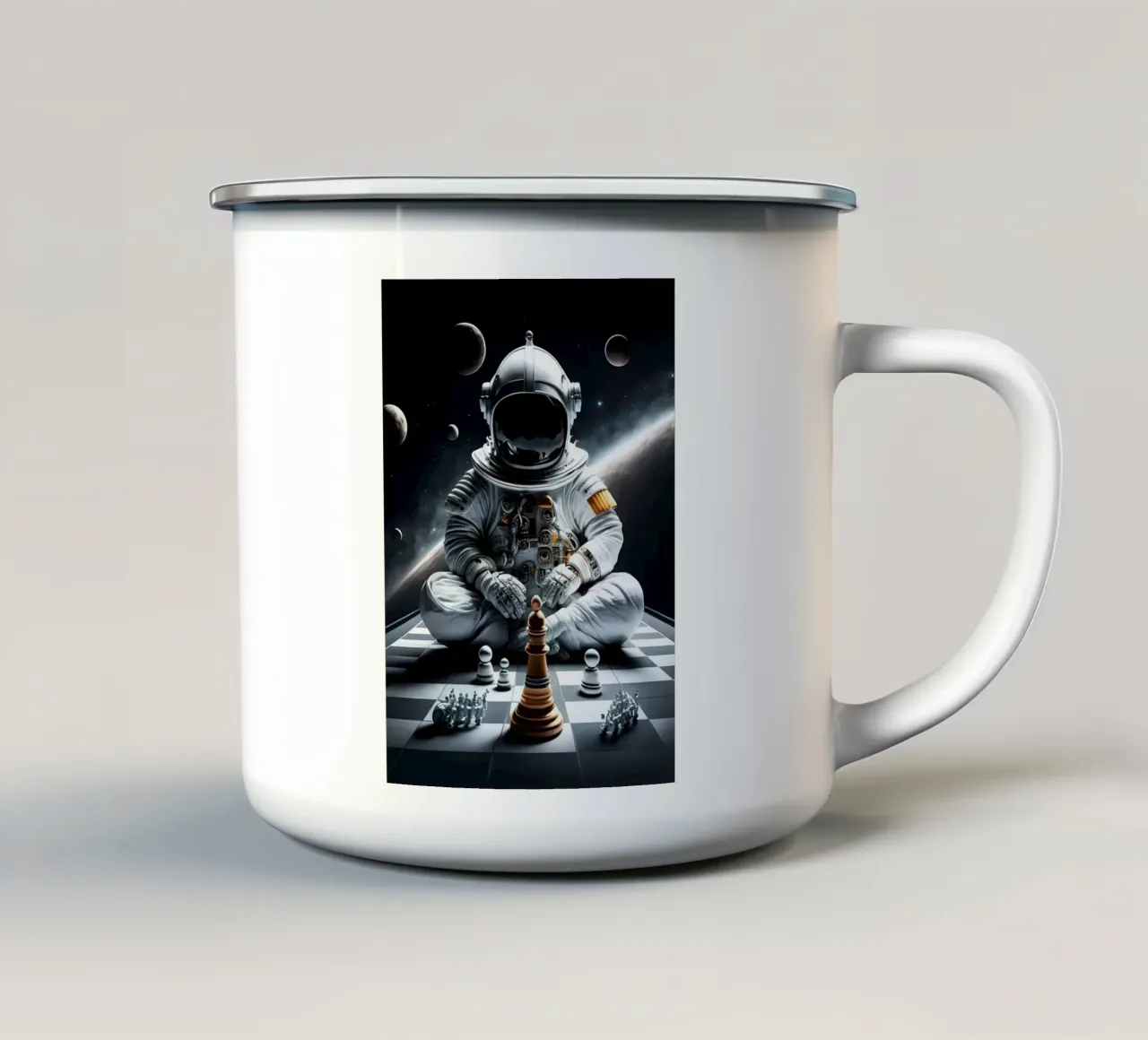 Scacco matto regale tazza in smalto da Stylianos