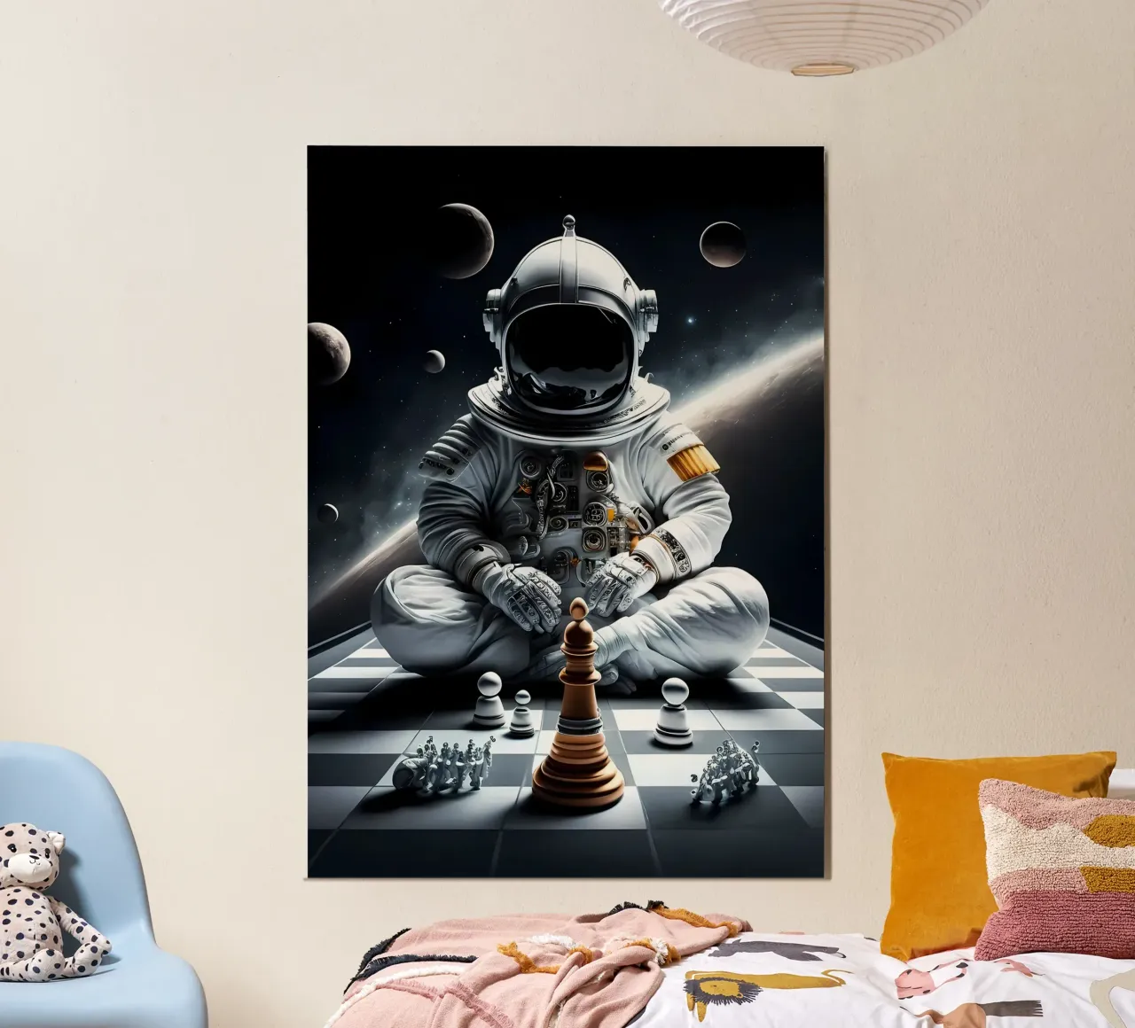 Scacco matto regale poster con telaio in alluminio da Stylianos