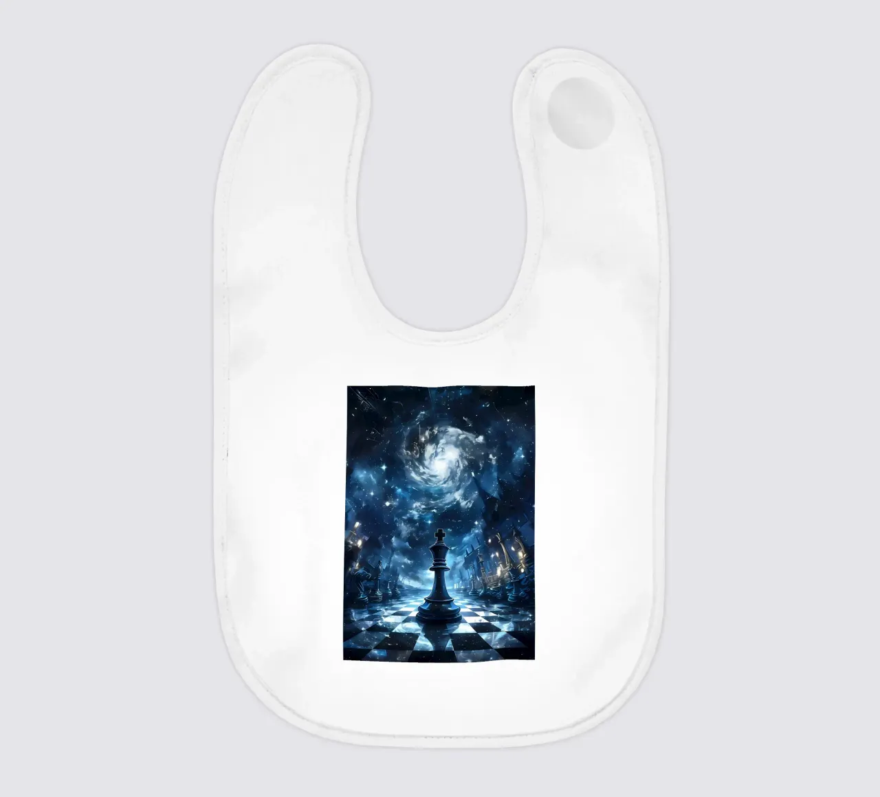 Chess King Funny Inspirational baby bib by Stylianos