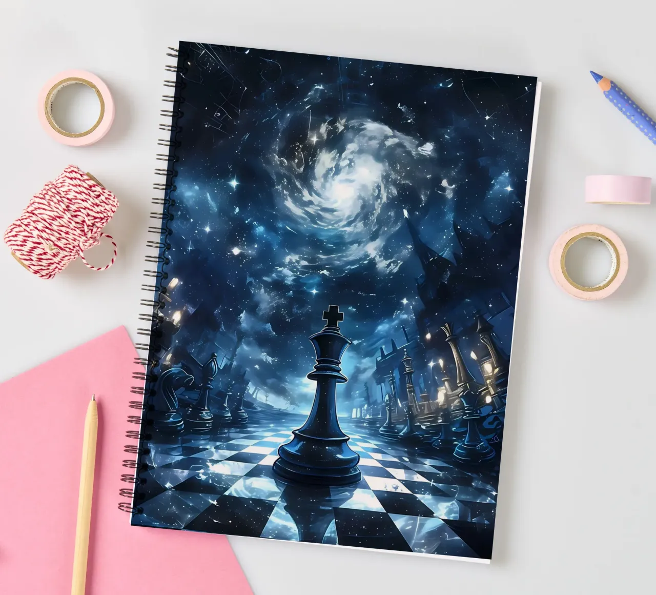 Rey del Ajedrez Divertido Inspirador cuaderno de espiral de Stylianos