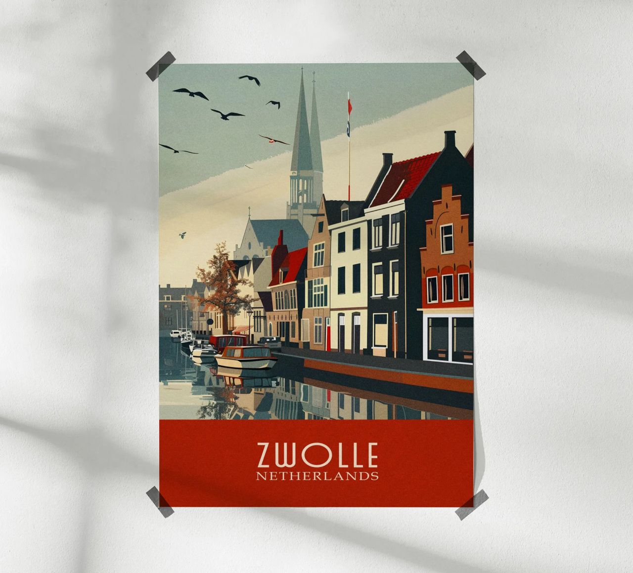 zwolle city Netherlands Poster von Travelstudio