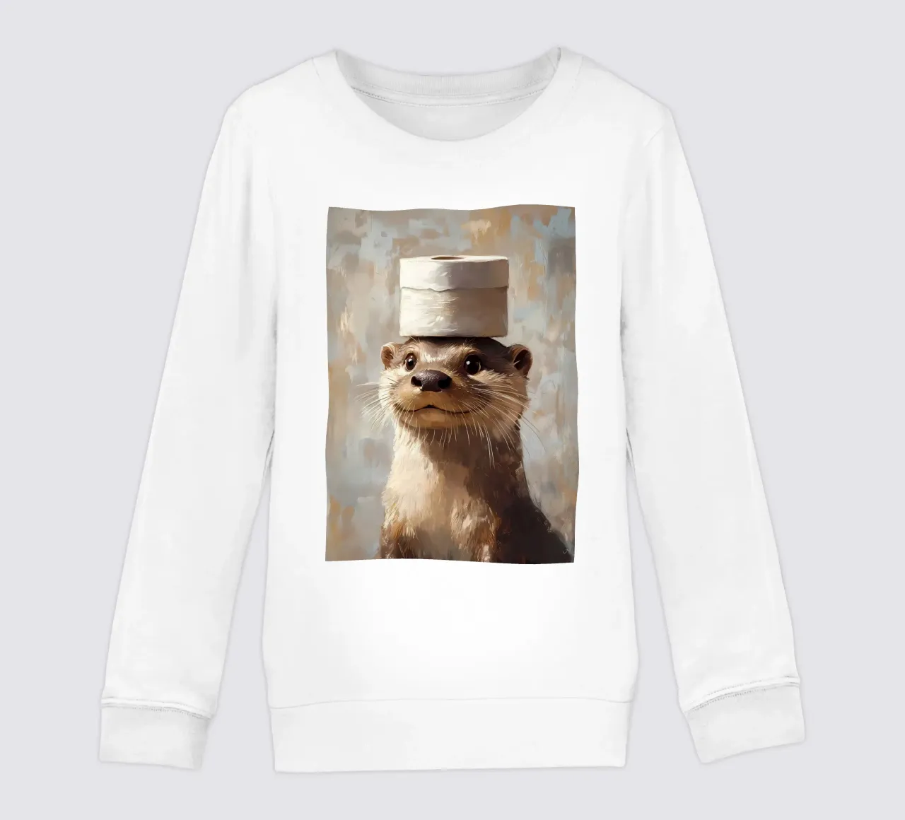 Otter mit Toilettenpapierhut Kinder Sweatshirt von Ginnery